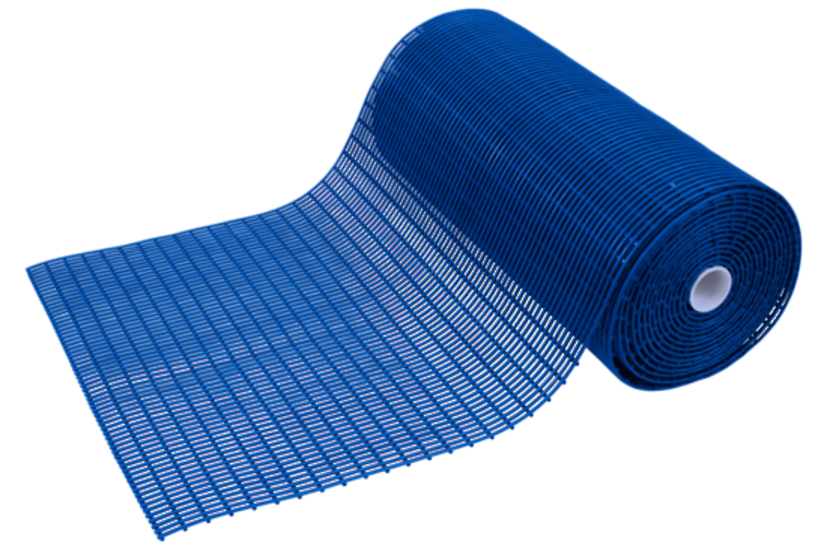 Vibrant blue Aqua Tube Matting, 900mm wide, featuring a tubular design for drainage and anti-fatigue in wet areas.