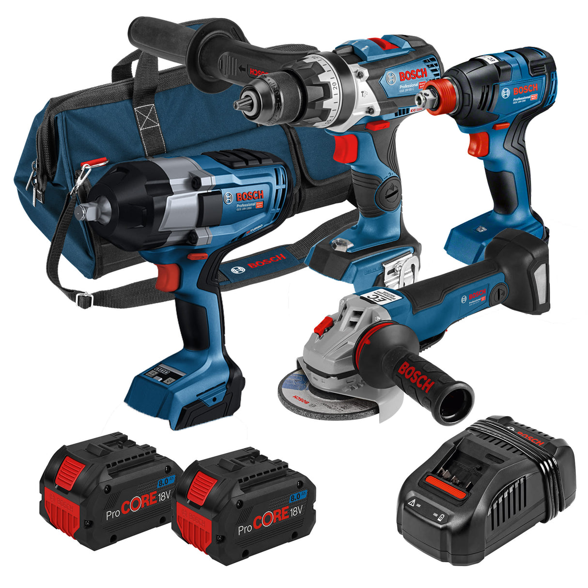 Bosch 18V ProCORE 8.0Ah 0615990M8W 4 Piece (Combo Kit)