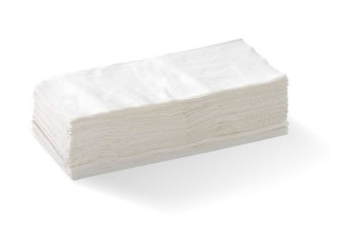 BioPak 2Ply 1/8 Fold White Lunch Napkin 300mm x 300mm 100 (Pack)
