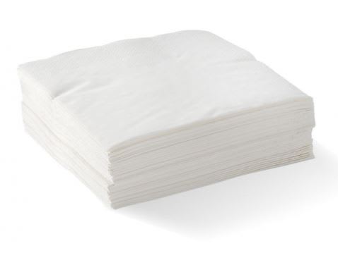 BioPak 2Ply 1/4 Fold White Embossed Dinner Napkin 400mm x 400mm 100 (Pack)