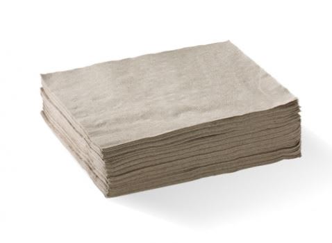 BioPak 1Ply 1/4 Fold Natural Lunch Napkin 400mm x 400mm 500 (Case)