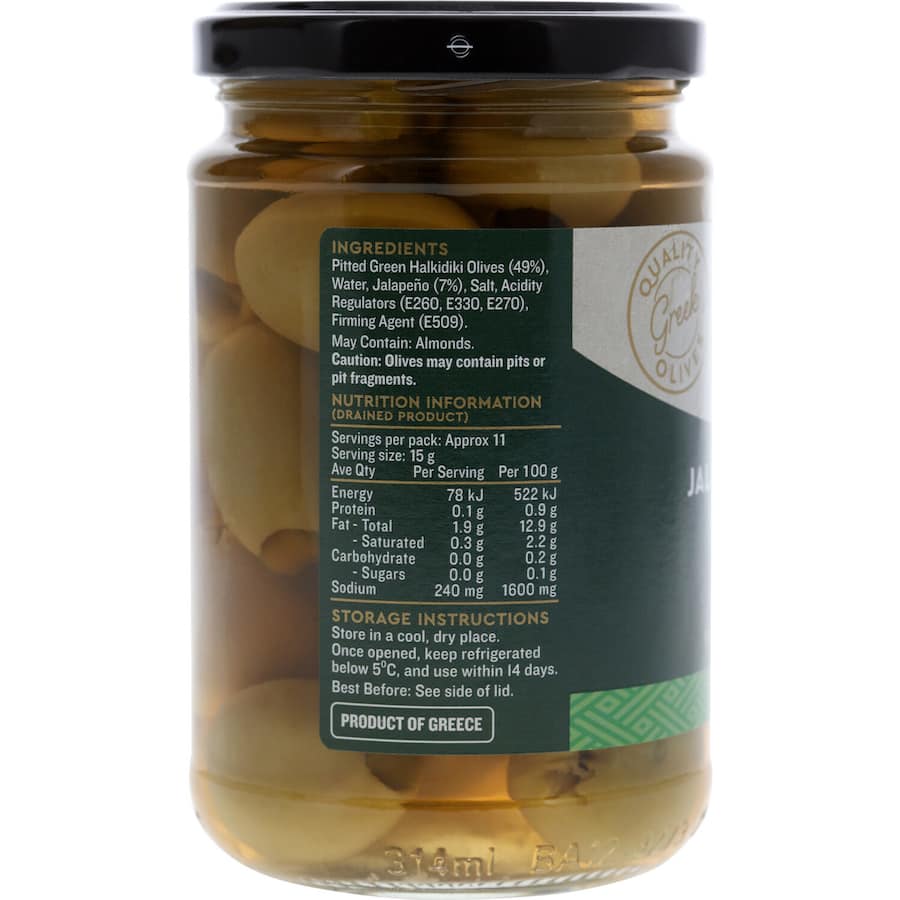 Delmaine Olives Jalapeno Stuffed Jar 290g