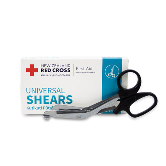 Red Cross Universal Shears-Small, durable and compact shears designed for quick clothing cuts in emergencies.