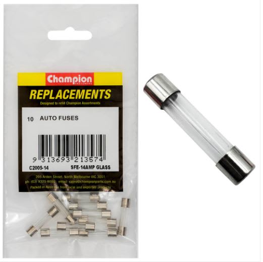SFE 14Amp Glass Fuse 10 (Pack)