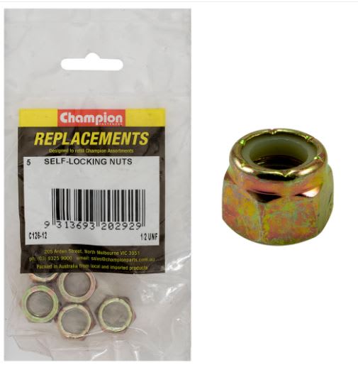 1/2" UNF Nylon insert Self-Locking Nut -5pk