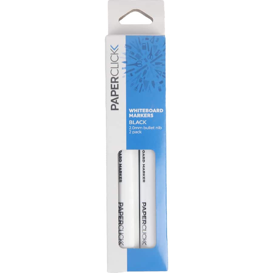 Paper Click Markers Whiteboard Black 2pack