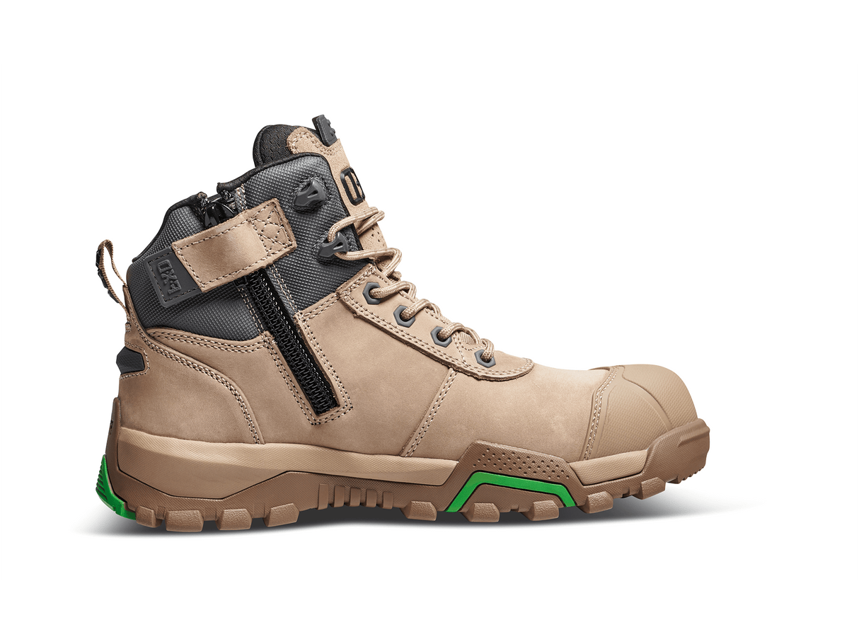 FXD, Zip Sided Safety Boot, WB-2 - Stone (Size: 06)