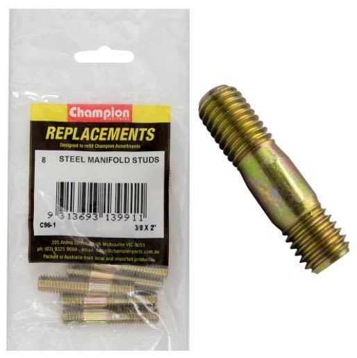 3/8" UNC x 2in Steel Manifold Stud -8pk