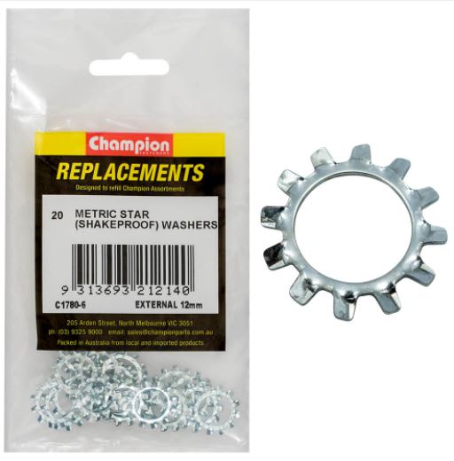 12mm External Star Washer (20pk)