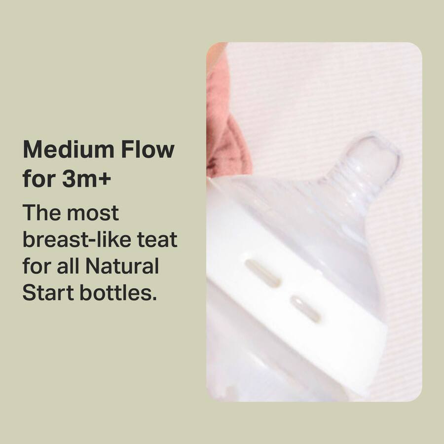 Tommee Tippee Baby Teat Natural Start Medium Flow - 2 pack