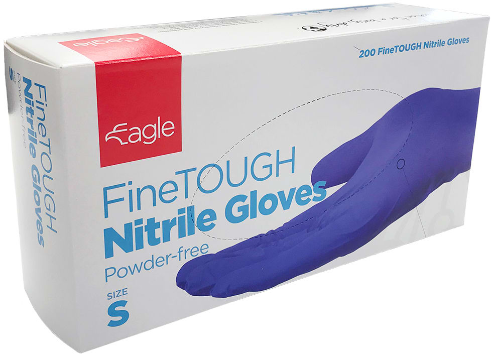 Eagle FineTOUGH Nitrile Gloves Indigo S-XL Pack of 200 - Indigo - XL