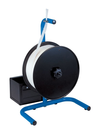 Polywoven Strapping Dispenser CA330 designed for efficient dispensing of various polywoven strap sizes in packaging environments.