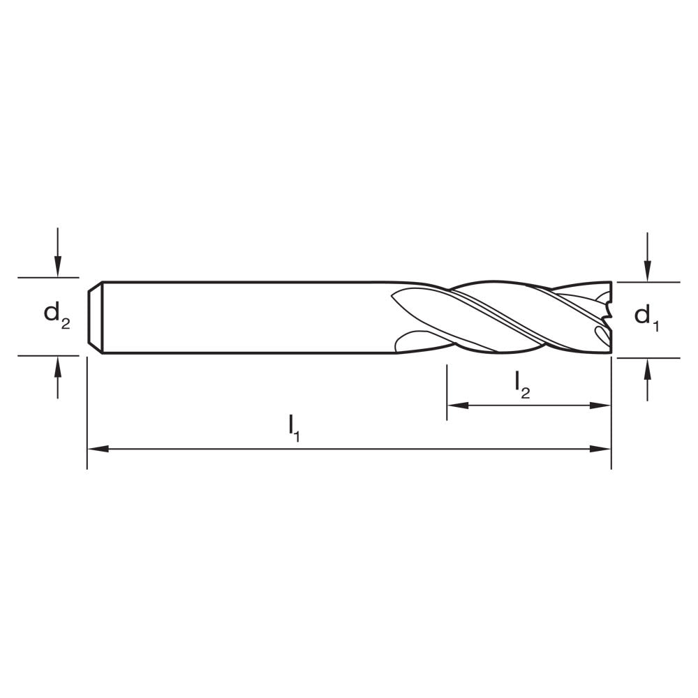 Sutton 4 Flute Regular Endmill 8mm - R30 N