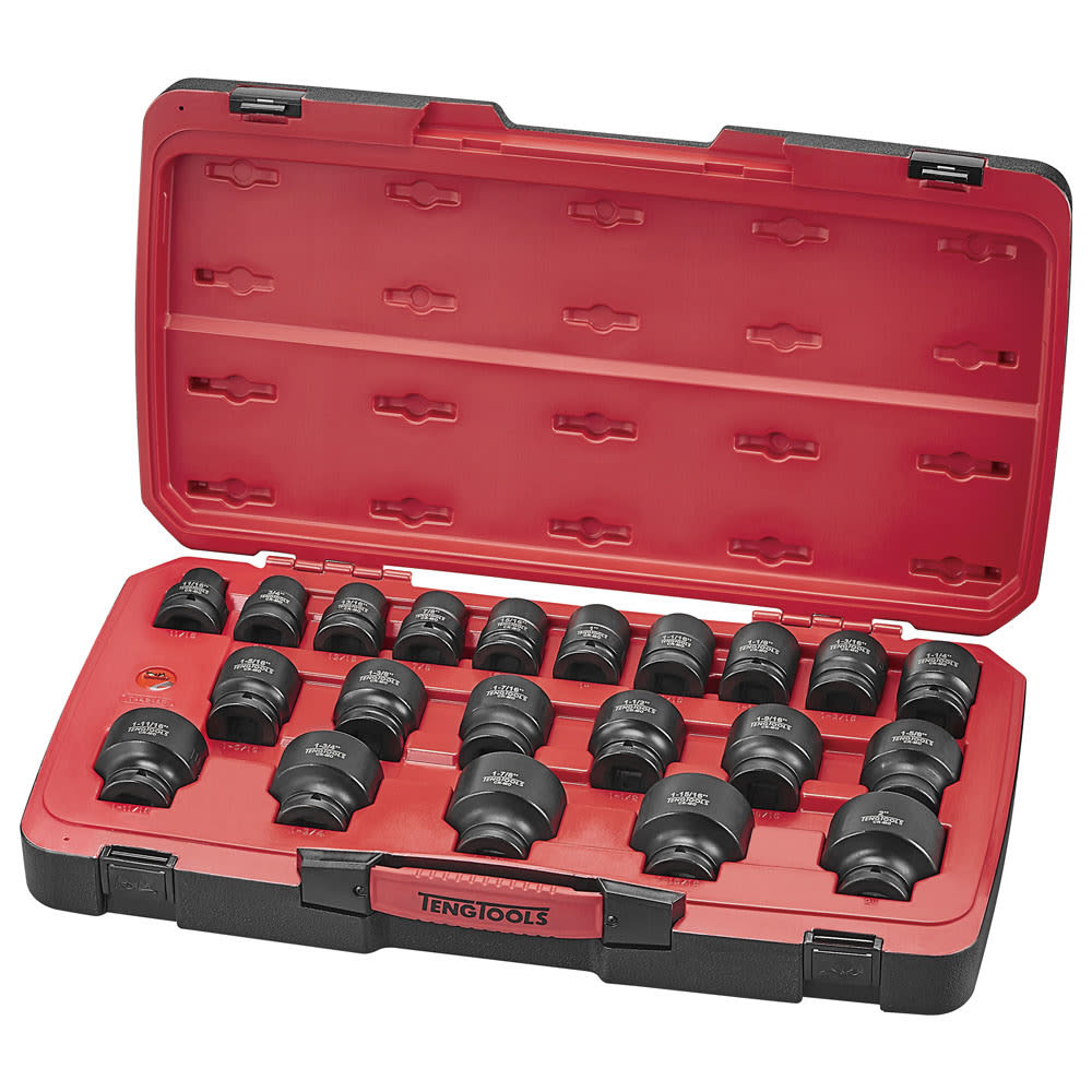 Teng Regular Imperial Impact Socket Set 3/4" Drive - 6-Point 23 Piece