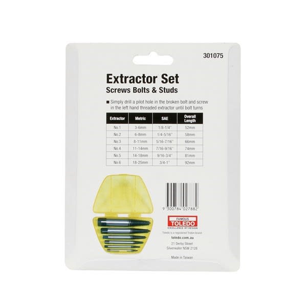 Toledo Screw Extractor 6 Piece Set