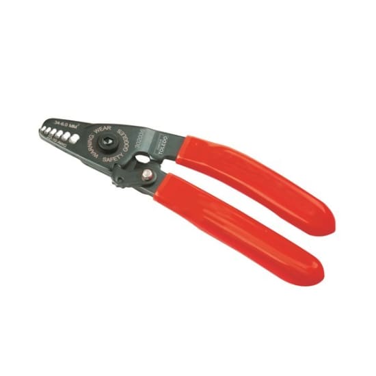 Compact Toledo Wire Stripper Mini-140mm; ideal for tight spaces, 10-20 AWG, ergonomic handle, durable carbon steel.