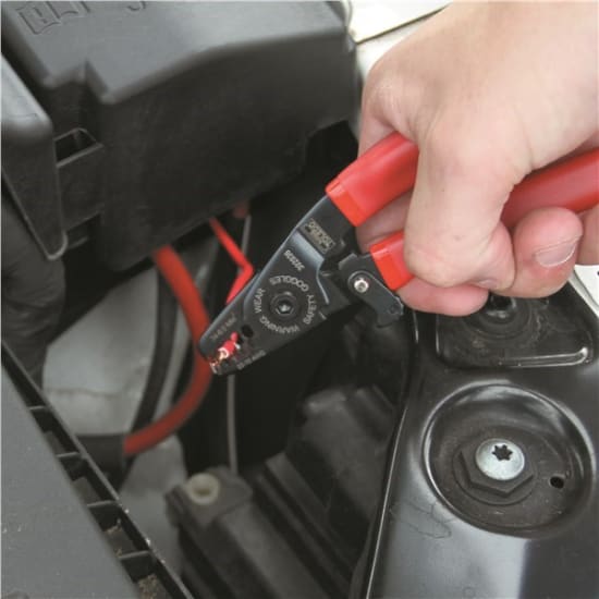 Toledo Wire Stripper Mini-140mm: Compact, durable tool for stripping cables 10-20 AWG, featuring ergonomic handles for ease of use.