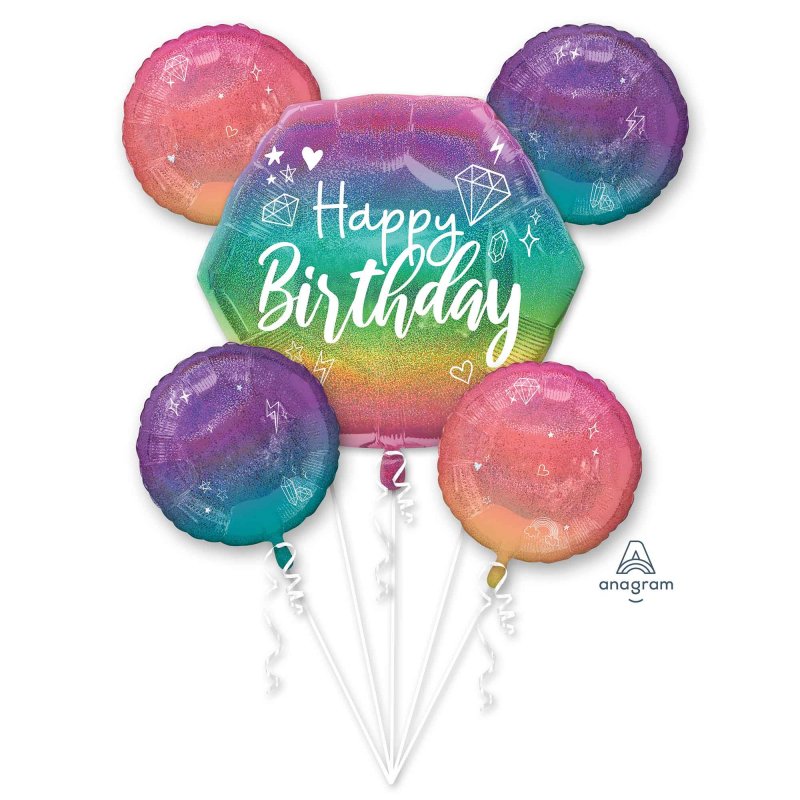 Foil Balloon - BDAY Bouquet (Pack of 5)