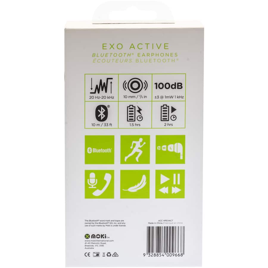Moki Exo Active Earphones Bluetooth