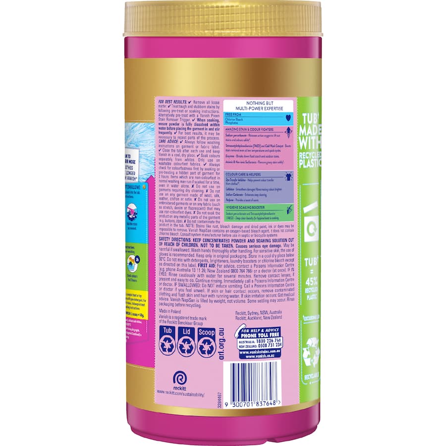 Vanish Napisan Gold Pro Laundry Powder Multi Power Pink 2kg