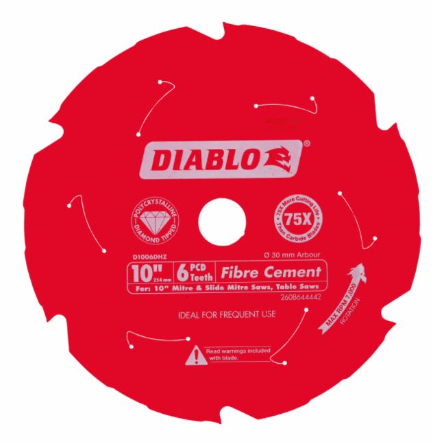 Diablo Circular Saw Blade Cement 254mm 6T