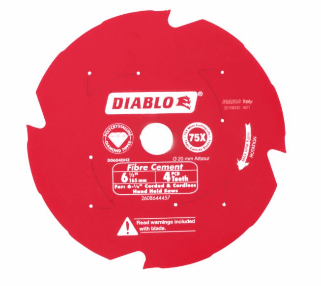 Diablo Circular Saw Blade Cement 165mm 4T