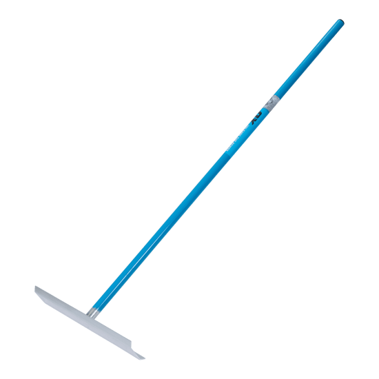 Lightweight 1500mm extrusion rake for concrete, featuring a 45-degree angle for efficient material movement.