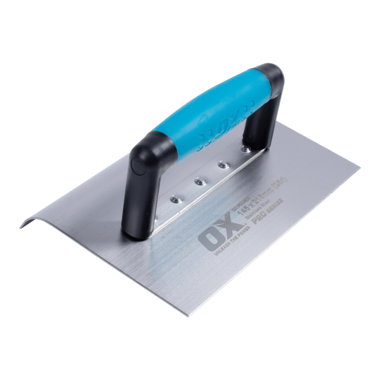 OX Stainless Steel Extra Wide Edger with durable blade and riveted handle for clean concrete edges in landscaping projects.