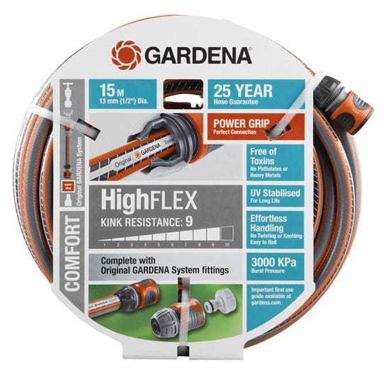 Gardena Comfort HighFLEX Hose 13mm x 15m Fitted
