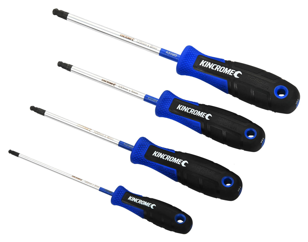 Kincrome 4Pc TorqueMaster Ball-Hex Screwdriver Set