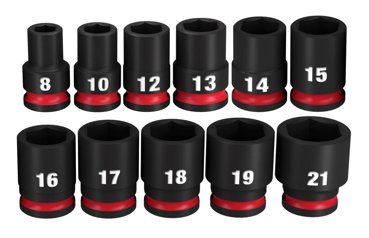 Milwaukee 11 Piece Impact Socket Set - Metric 3/8" Drive