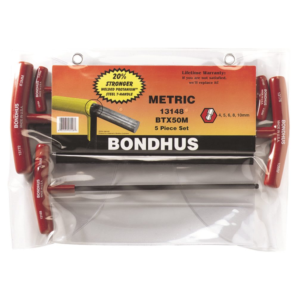 Bondhus T-Handle Metric Ball End Set 5 Piece
