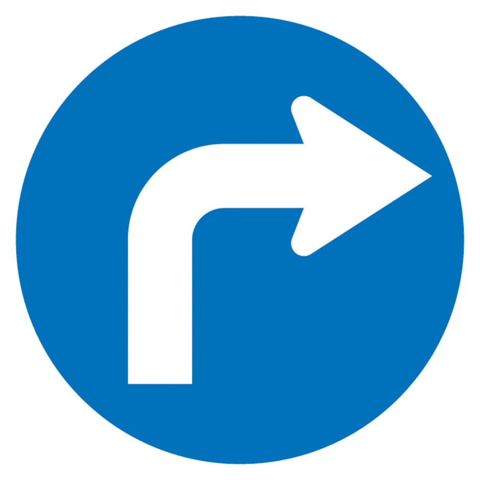 Road Sign | Turn Right Arrow 600mm Diameter (Single Sided)
