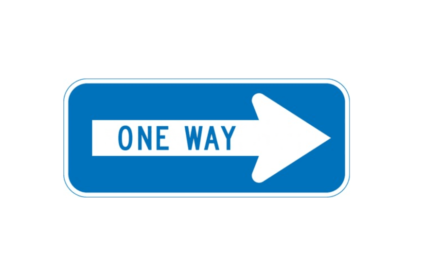 Right Arrow Sign in landscape orientation, 600mm x 250mm, made of durable aluminium for clear one-way directional guidance.