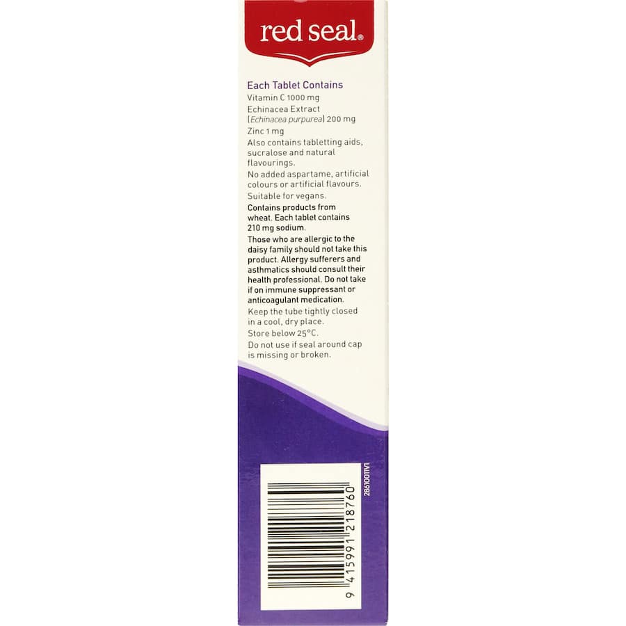 Red Seal Vita Fizz Effervescent Tablets Blackcurrant Immune Defence 20pack