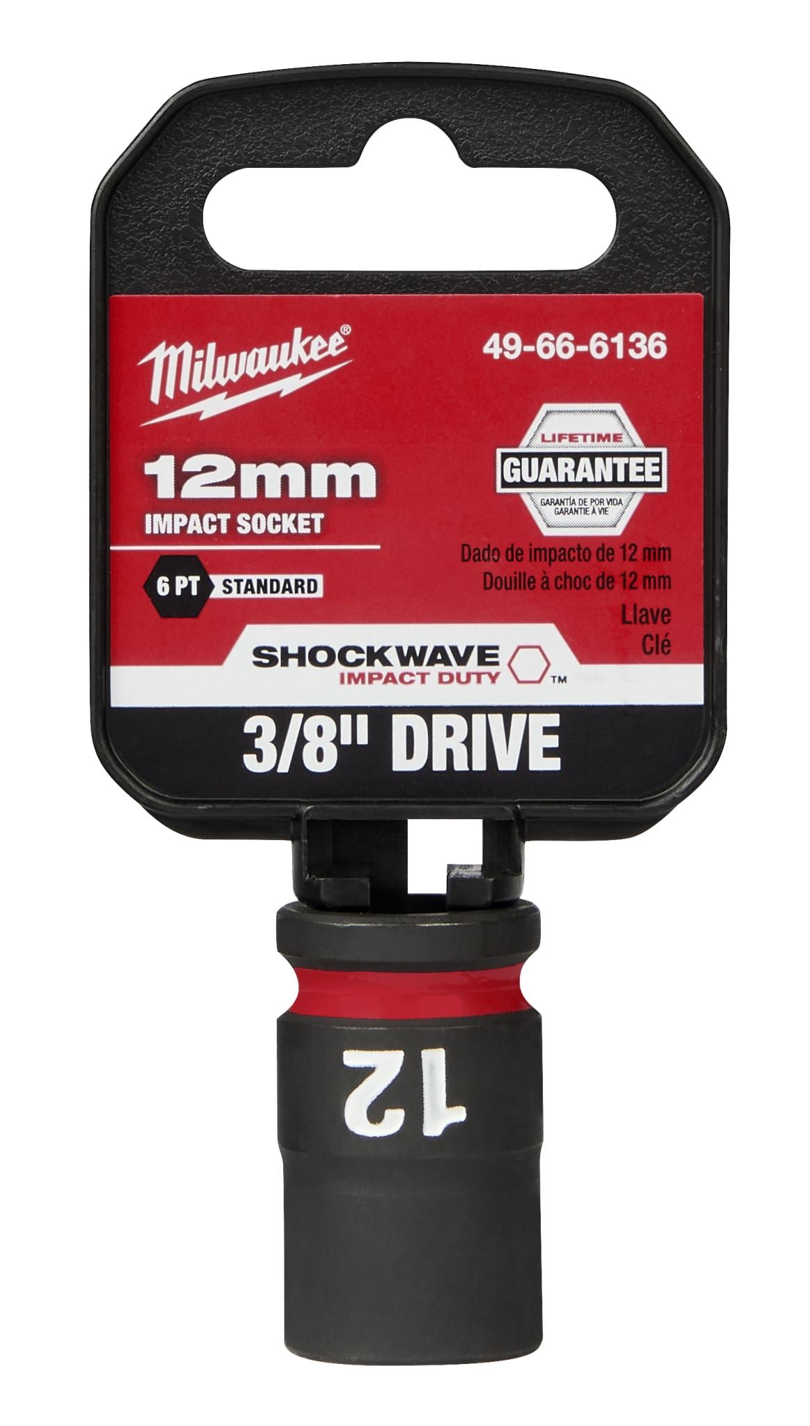 Milwaukee Shockwave Impact Duty Socket 3/8" Drive 12mm