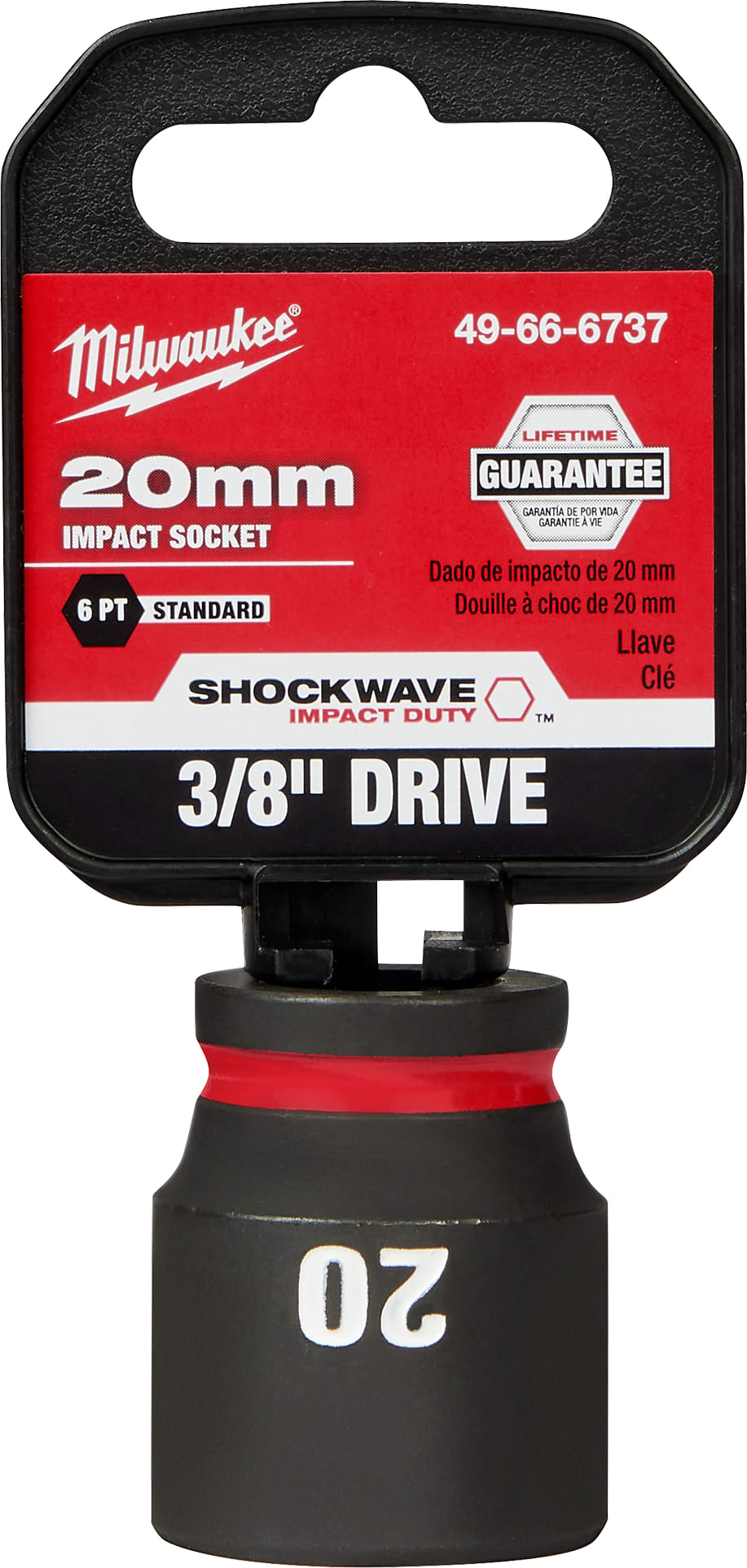 Milwaukee Shockwave Impact Duty Socket 3/8" Drive 20mm