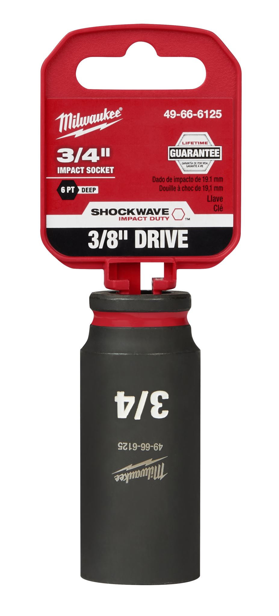 Milwaukee Shockwave Deep Impact Duty Socket 3/8"Dr 3/4"