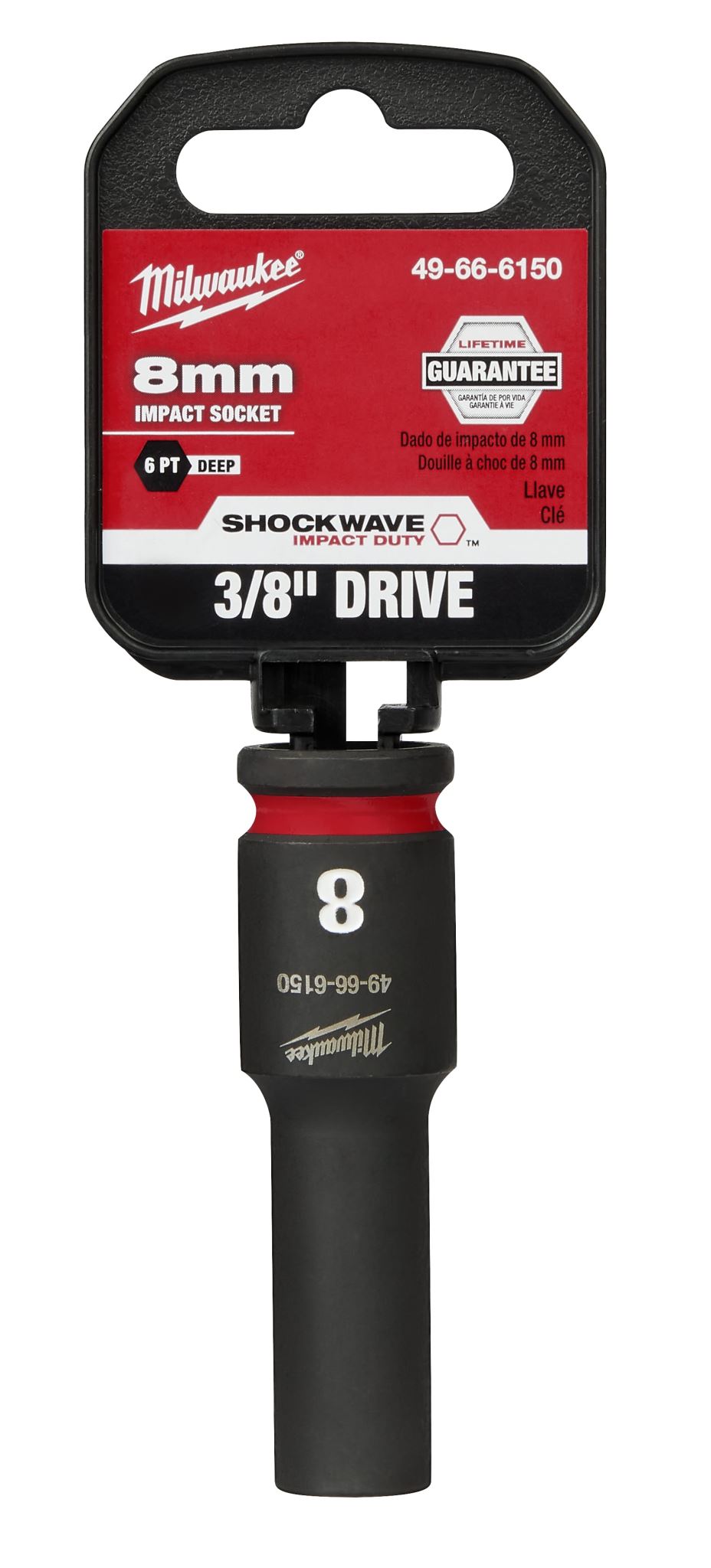 Milwaukee Shockwave Deep Impact Duty Socket 3/8"Dr 8mm
