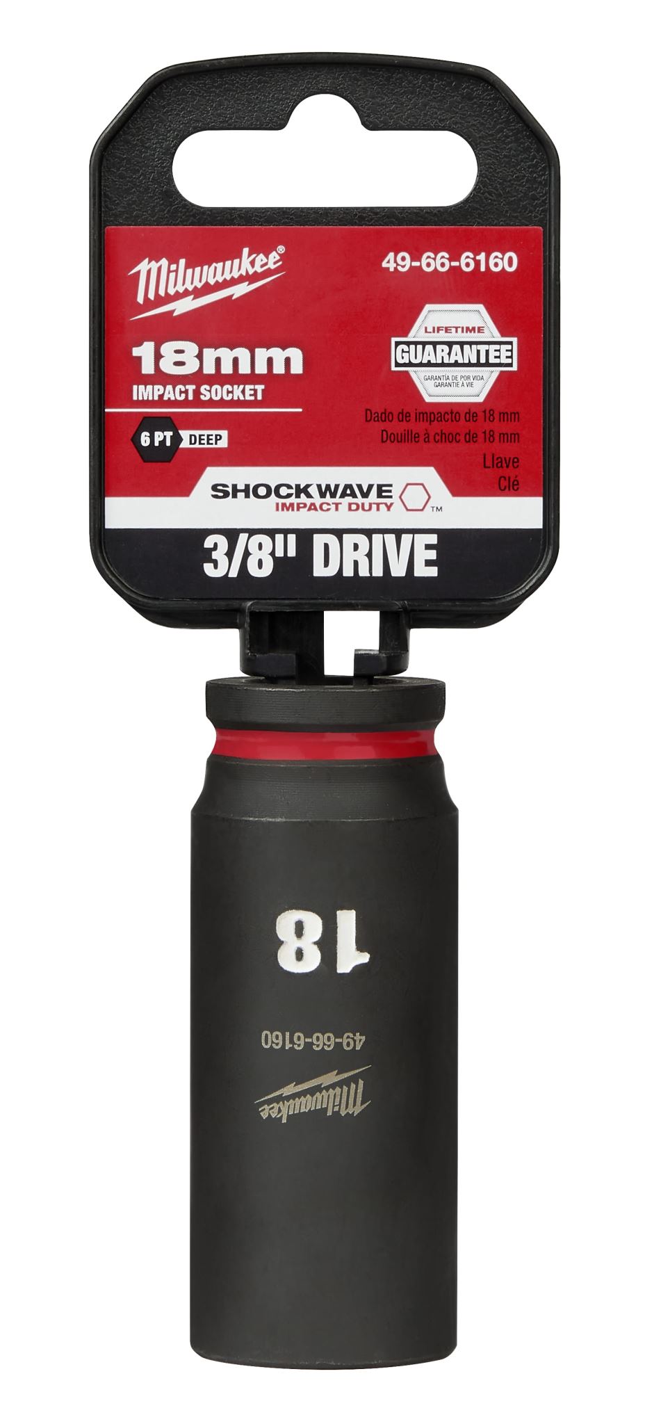 Milwaukee Shockwave Deep Impact Duty Socket 3/8"Dr 18mm