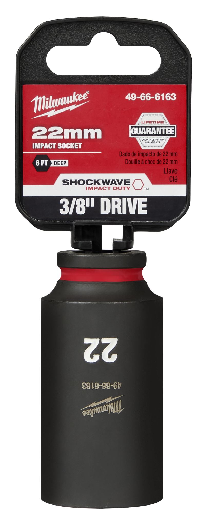 Milwaukee Shockwave Deep Impact Duty Socket 3/8"Dr 22mm