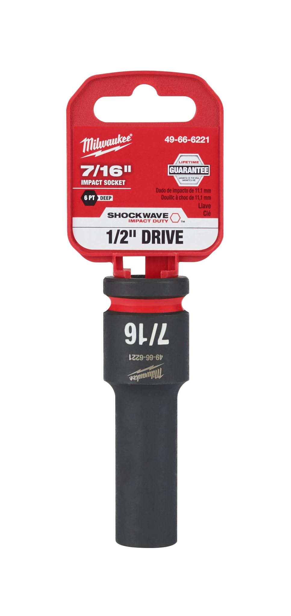 Milwaukee Shockwave Deep Impact Duty Socket 1/2"Dr 7/16"