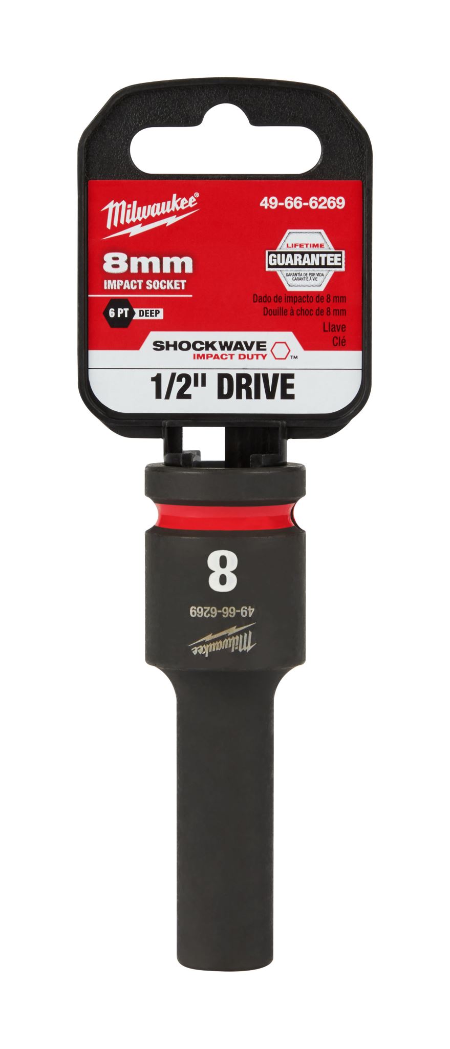 Milwaukee Shockwave Deep Impact Duty Socket 1/2"Dr 8mm