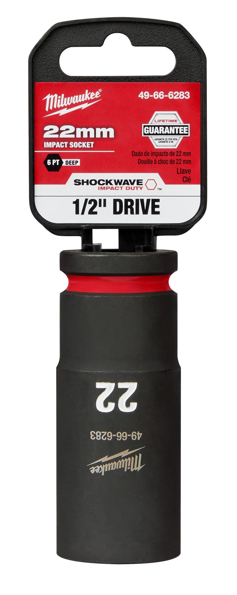 Milwaukee Shockwave Deep Impact Duty Socket 1/2"Dr 22mm
