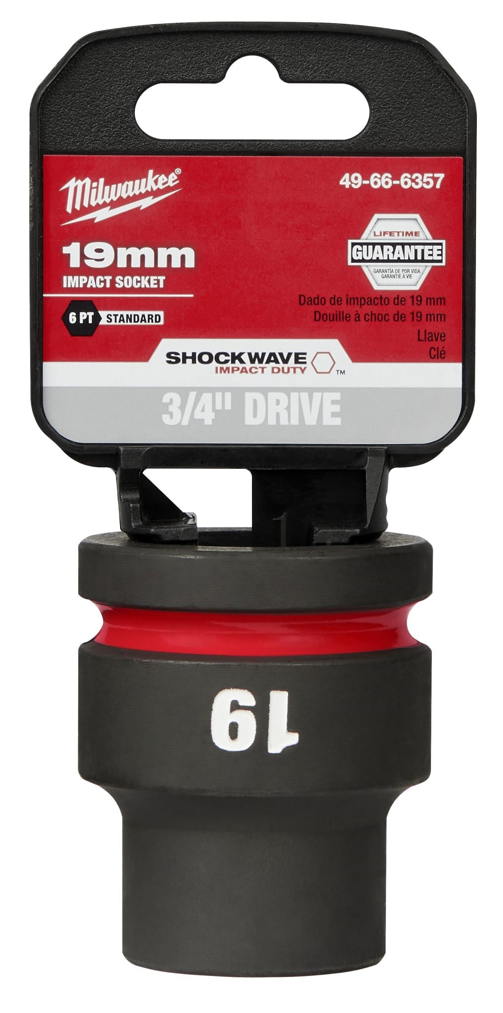 Milwaukee Shockwave Impact Duty Socket 3/4" Drive 19mm