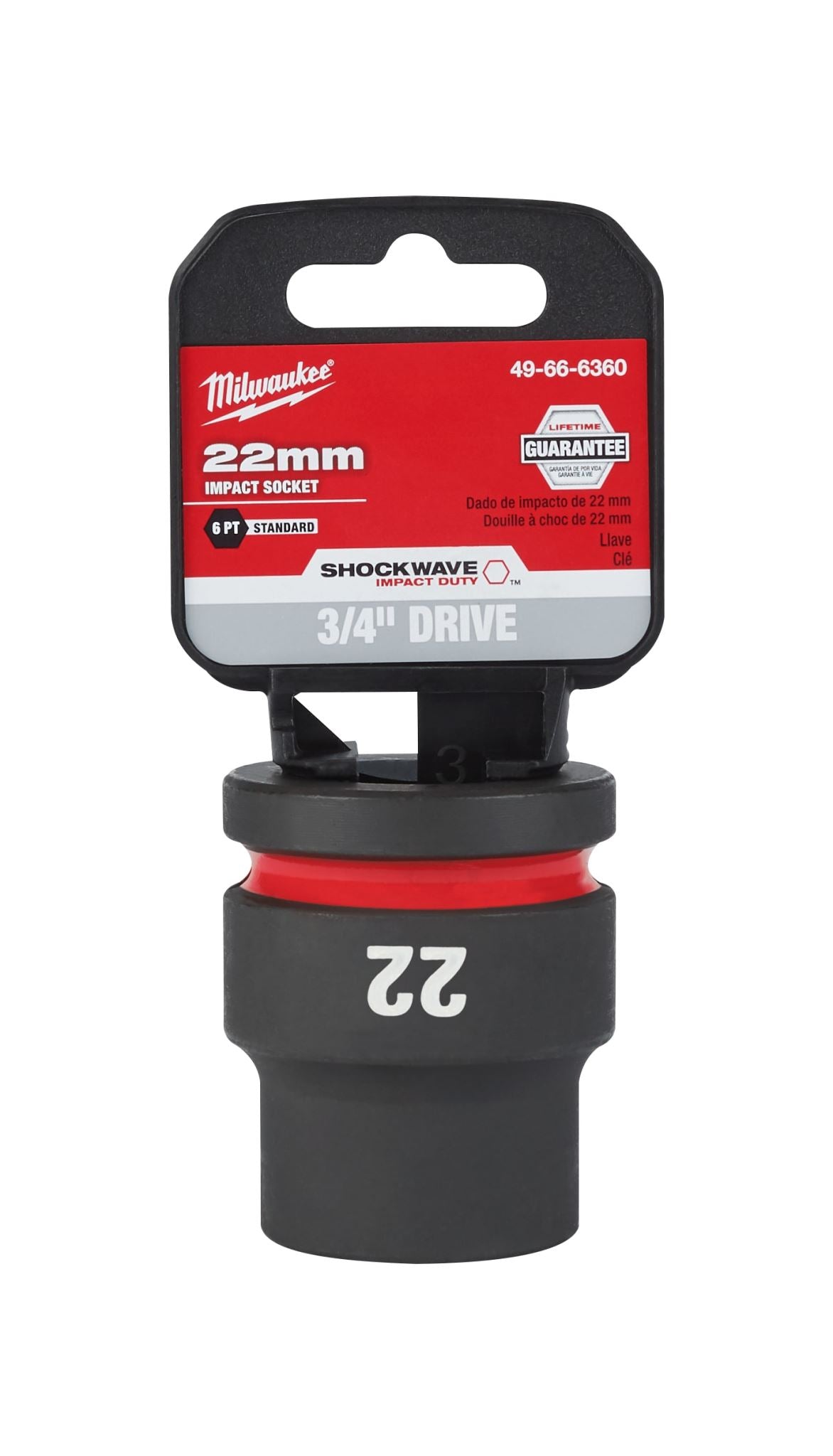 Milwaukee Shockwave Impact Duty Socket 3/4" Drive 22mm
