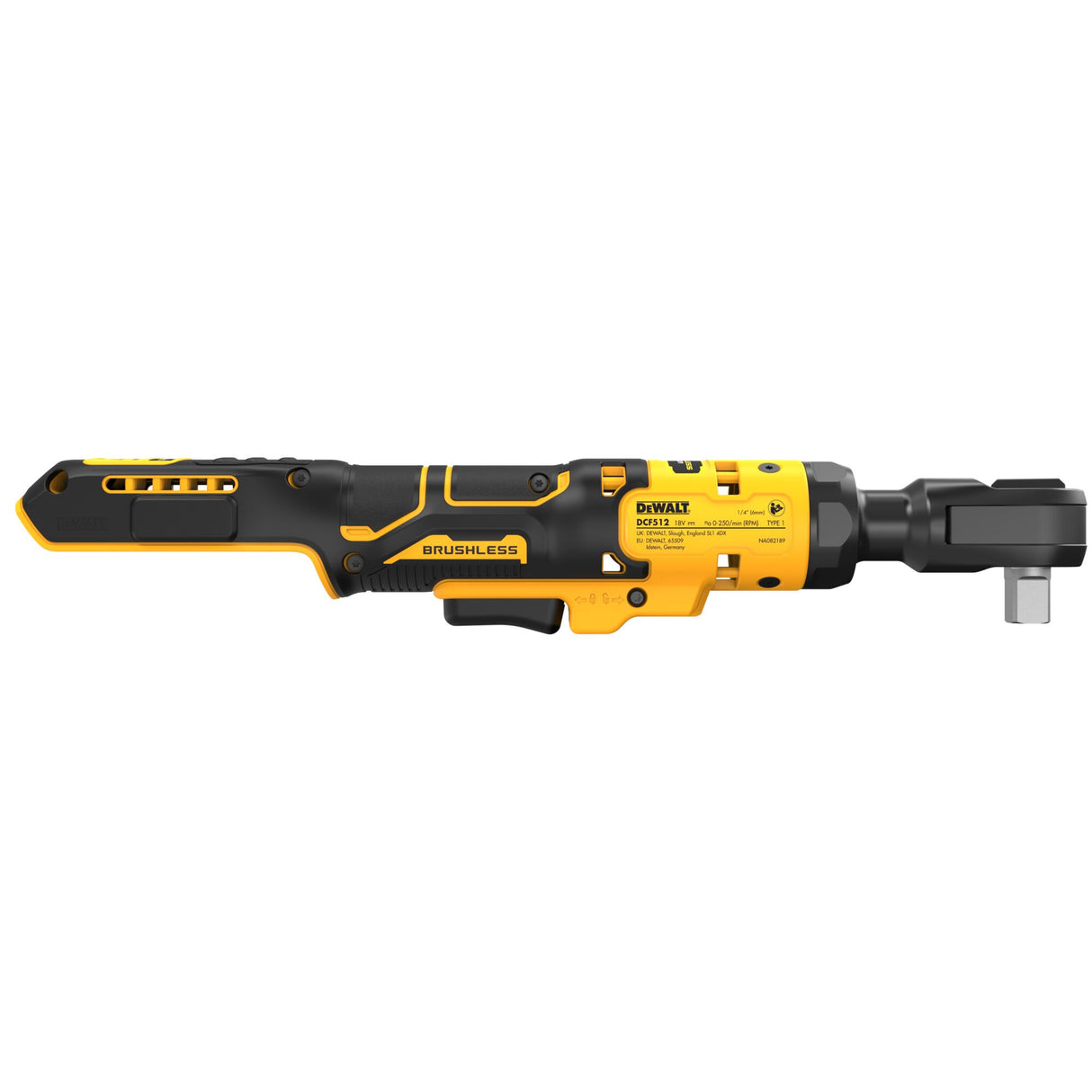 DeWALT 18V XR BL Open Head Cordless Ratchet 1/2" (Skin Only)
