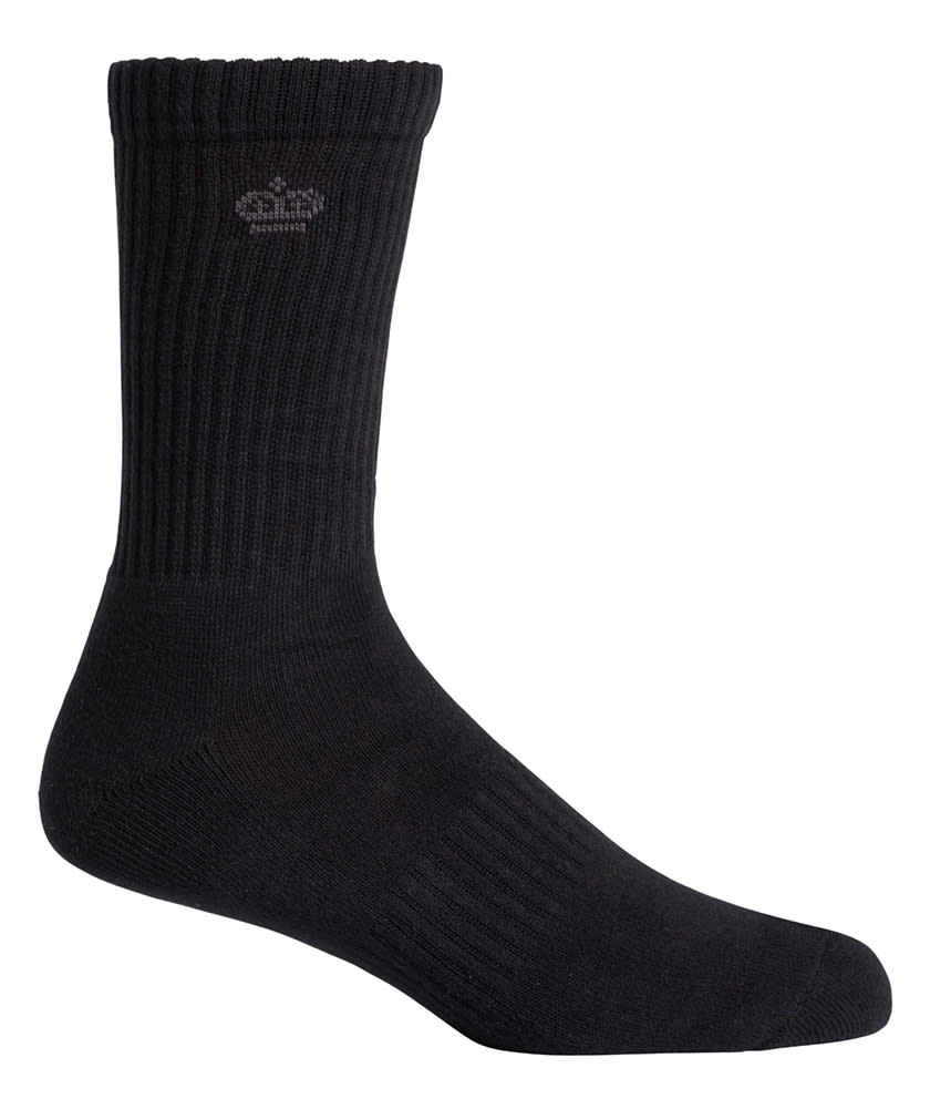 KingGee, Men's Crew Cotton Work Sock, K09035 Pack of 5 - Black