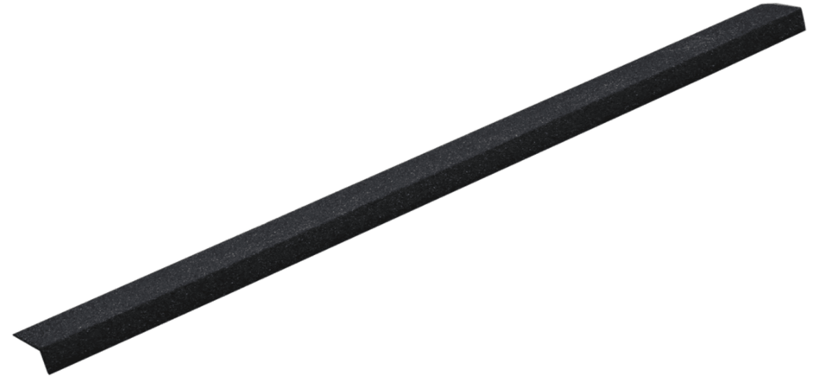 Black fibreglass stair nosing with anti-slip grip, 70mm x 30mm x 2400mm; ideal for safe indoor/outdoor stairways.