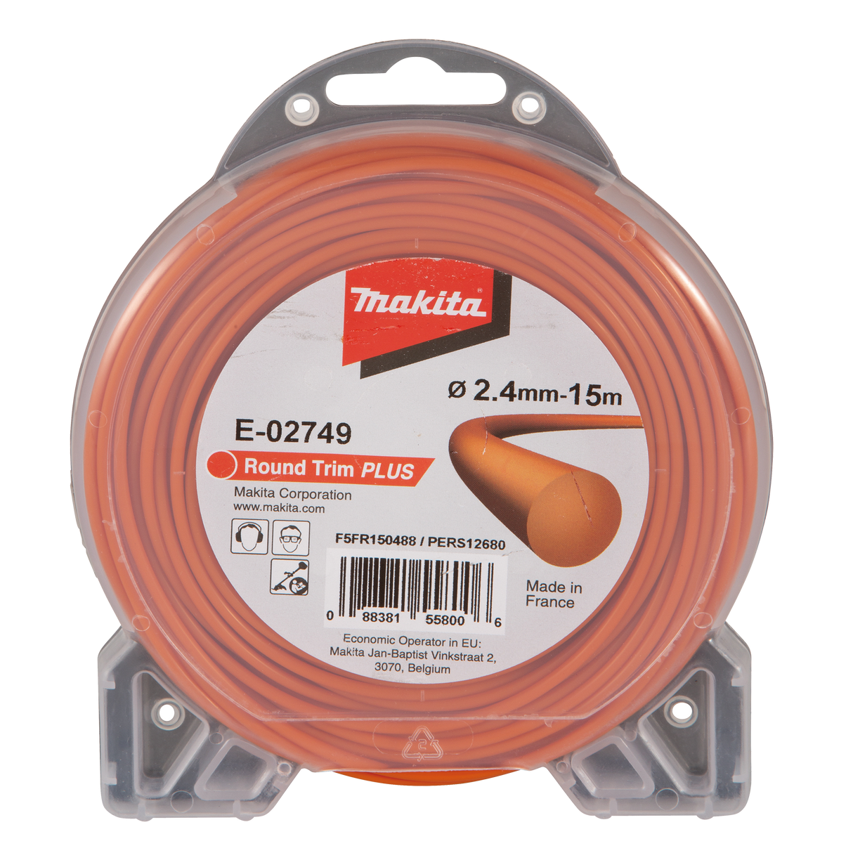 Makita Round Nylon Trimmer Line Orange 2.4mm x 15m